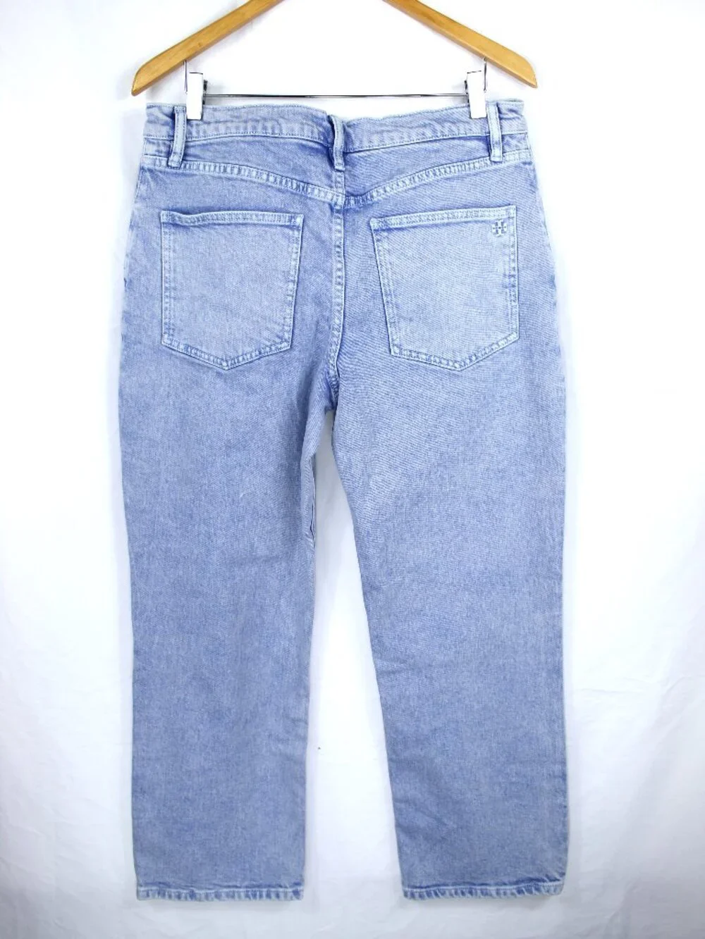 Tory Burch Women's Straight Leg Lice Ice Blue Wash Denim Jeans Size 32